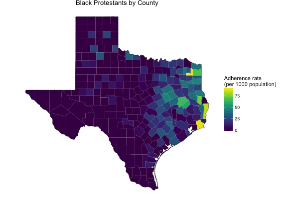 Black Protestants by County