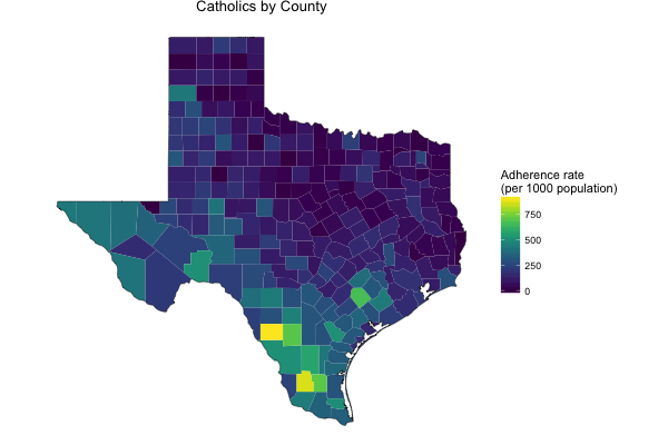 Catholics by County