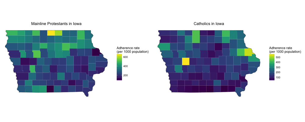 Mainline Protestants and Catholics in Iowa